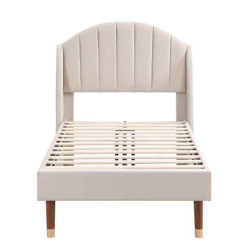 Upholstered Single Bed in Pink Velvet (3ft / 90x190cm) - image 12