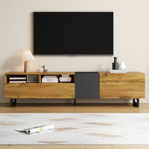 Industrial Style TV Stand, 170cm, in Wood and Grey - image 16