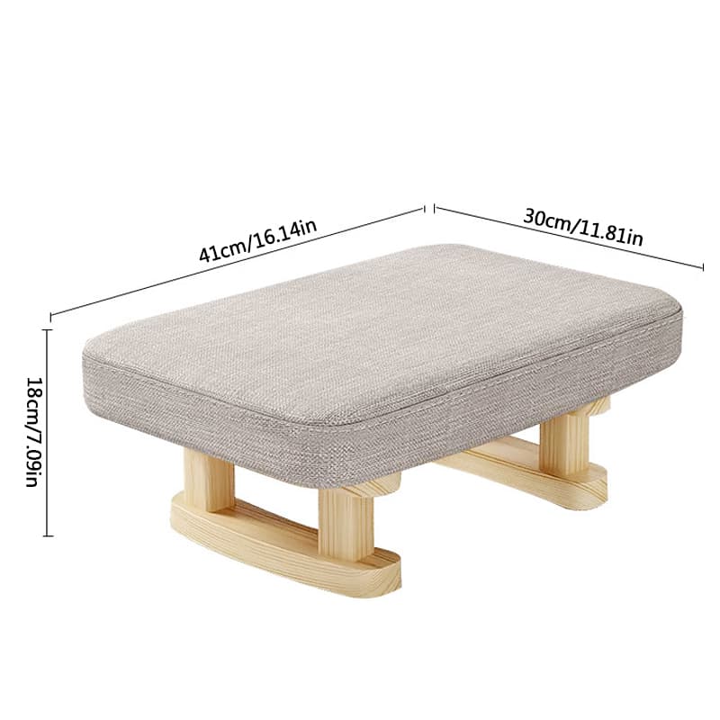 Effortless Comfort: Small Linen & Pine Wood Footstool - image 4