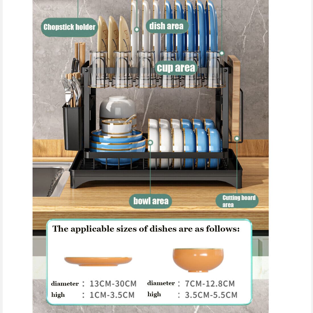 Effortless Drying with Our Premium 2-Tier Dish Rack - image 10