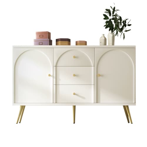 Modern Cream White Sideboard with Arched Drawer Fronts - image 19