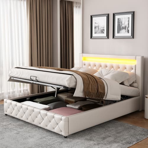 Transform Your Bedroom With This White LED Storage Bed - image 41