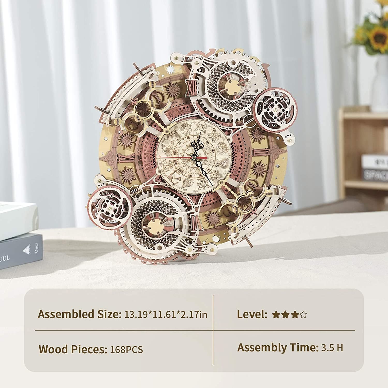 DIY Kit: Wooden Zodiac Wall Clock 3D Puzzle - image 14