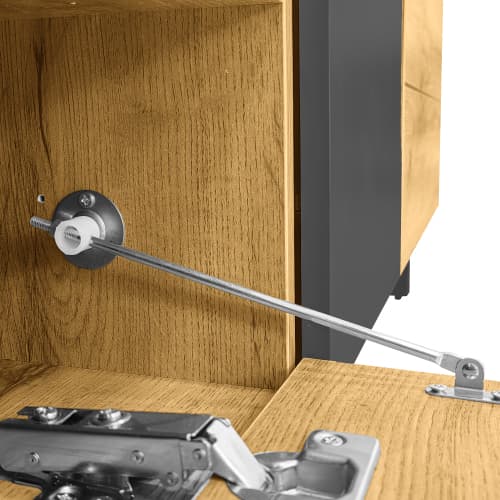 Industrial Style TV Stand, 170cm, in Wood and Grey - image 7