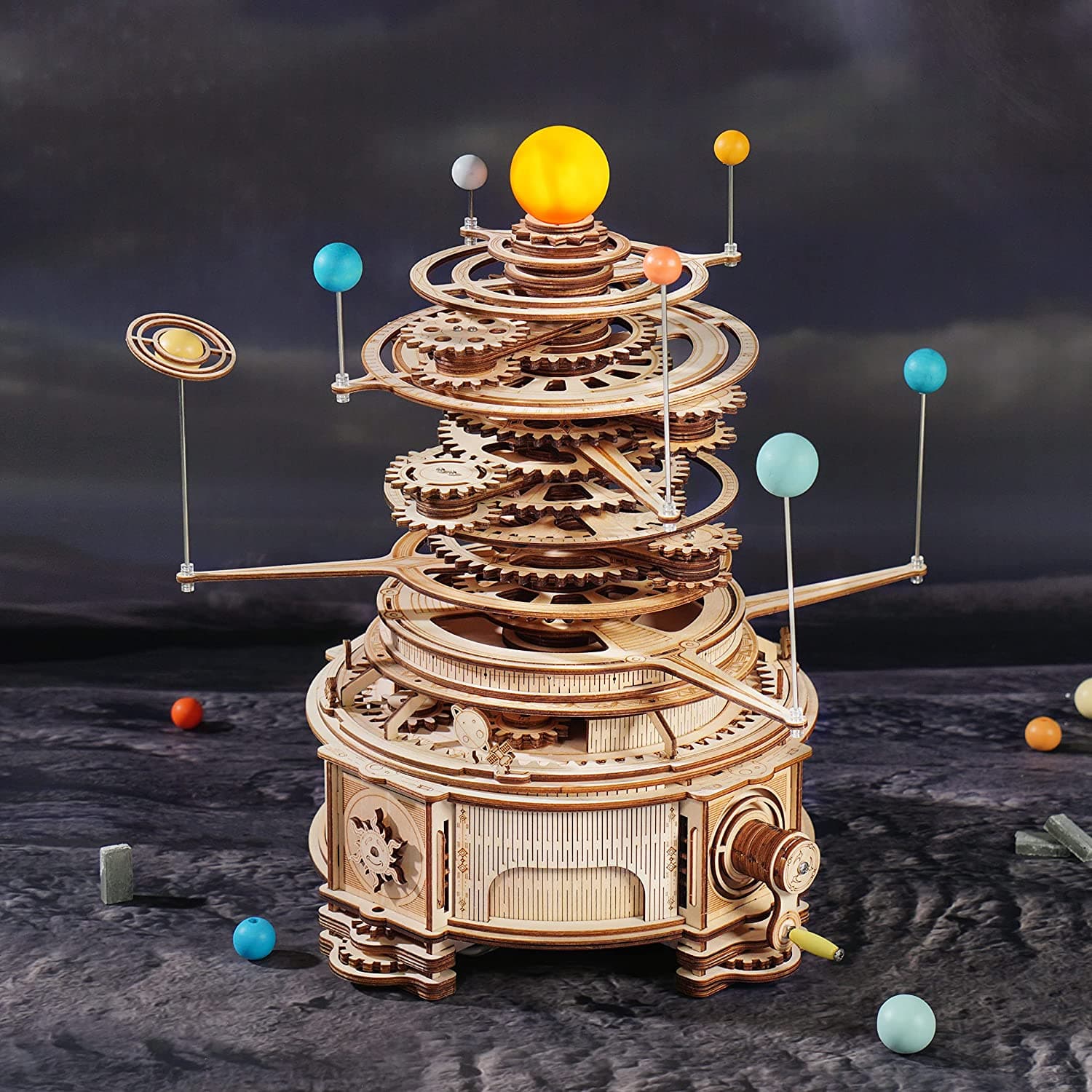 Discover the ROKR Mechanical Orrery 3D Wooden Puzzle