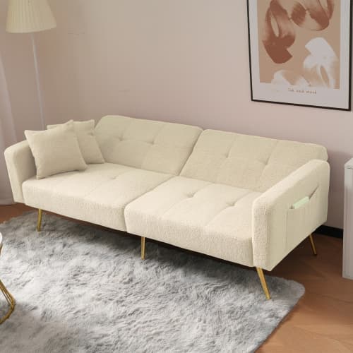 Chic 2 Seater Click Clack Sofa Bed with Side Pockets - image 44