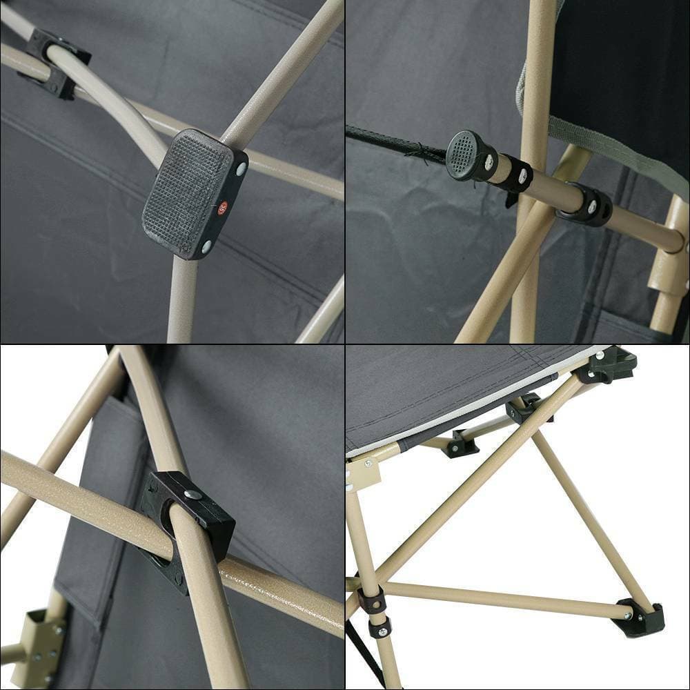 Folding Single Bed with Quilted Grey Mat for Camping and Guests - image 3
