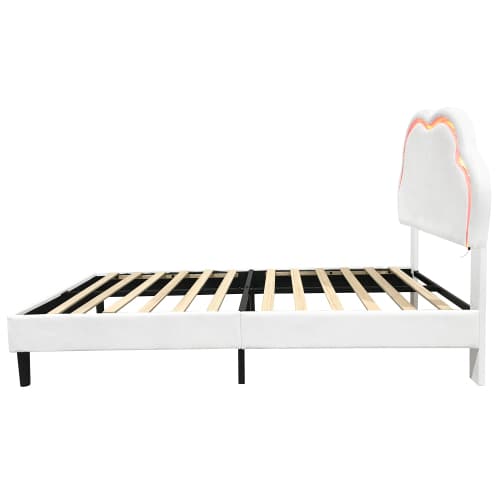 Discover the Cream Velvet Single Bed with LED Cloud Headboard - image 18