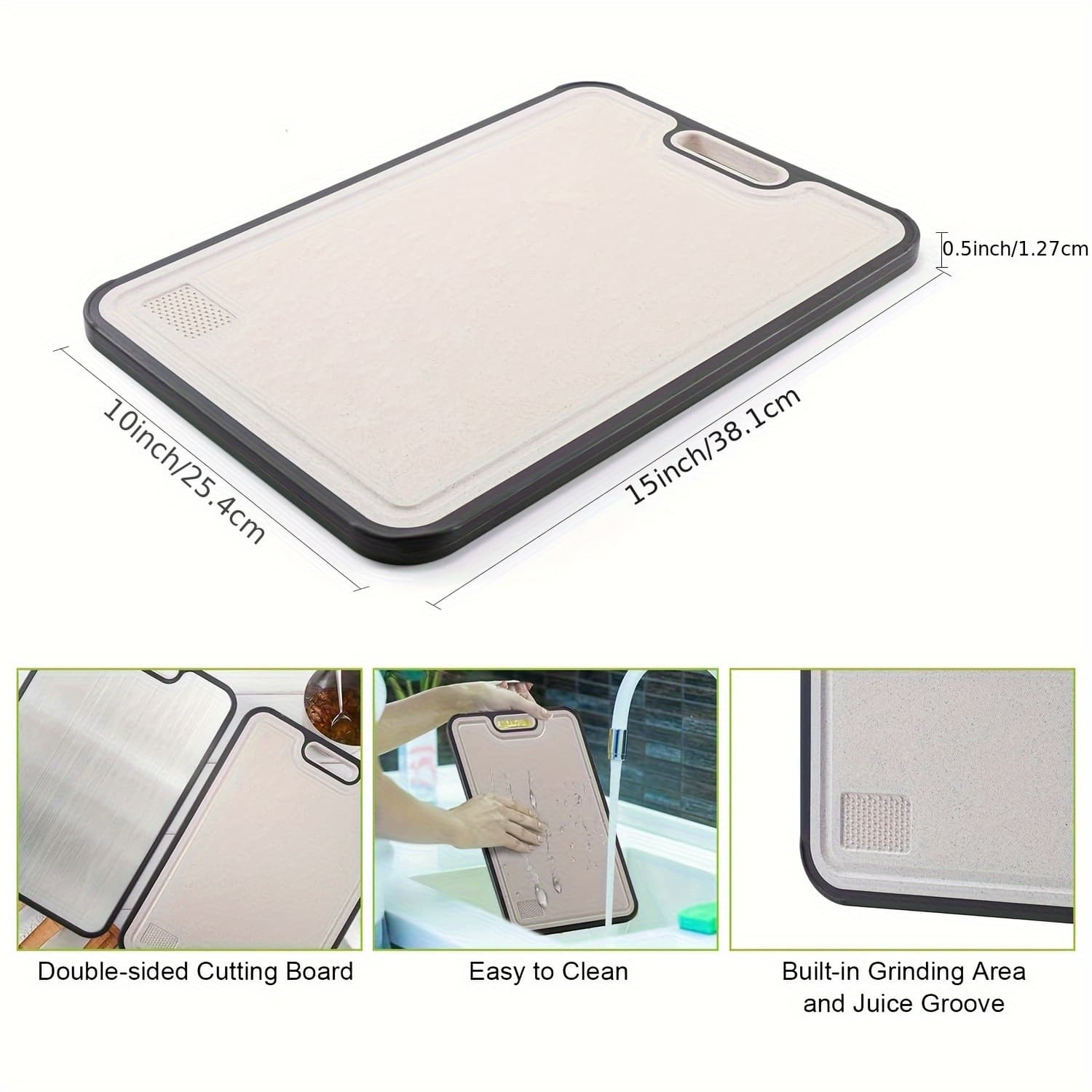Double-Sided Chopping Board: Stainless Steel and Textured Surface - image 3