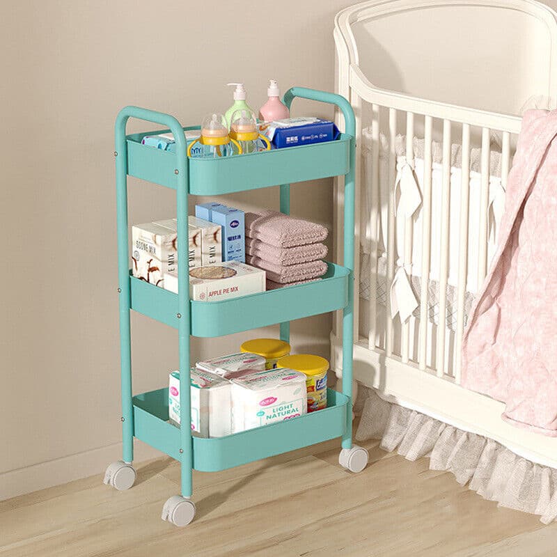 Versatile 3-Tier Rolling Storage Trolley