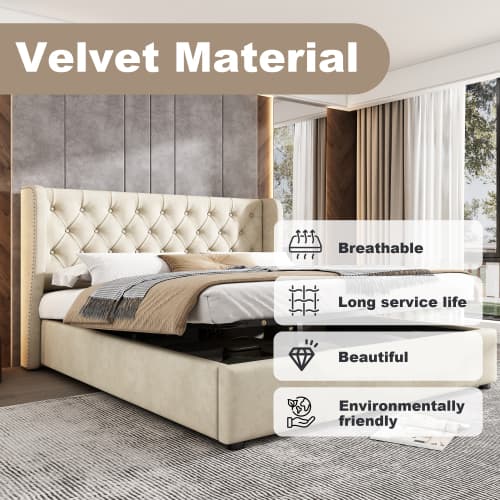 Effortless Storage Meets Timeless Style in this Velvet Bed - image 11