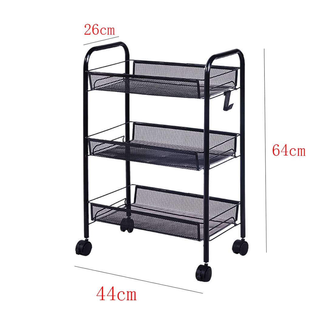 Multi-Purpose 3-Tier Rolling Utility Cart - image 4