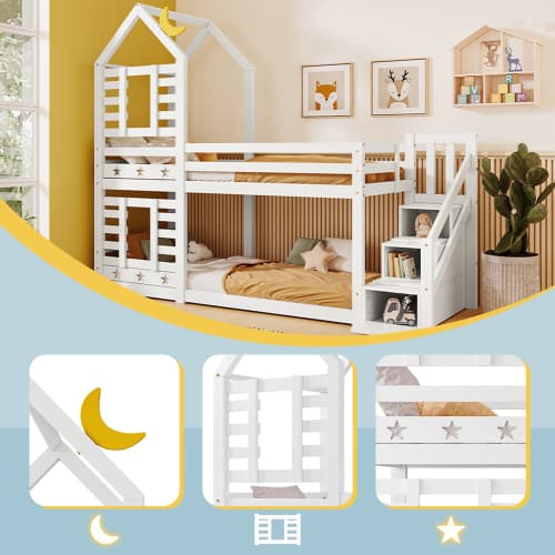 A Magical Cabin Bunk Bed with Clever Staircase Storage - image 20