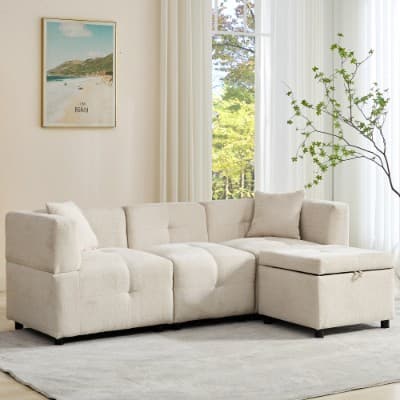 Effortless Comfort: 80-Inch Fabric Sectional Sofa - image 7