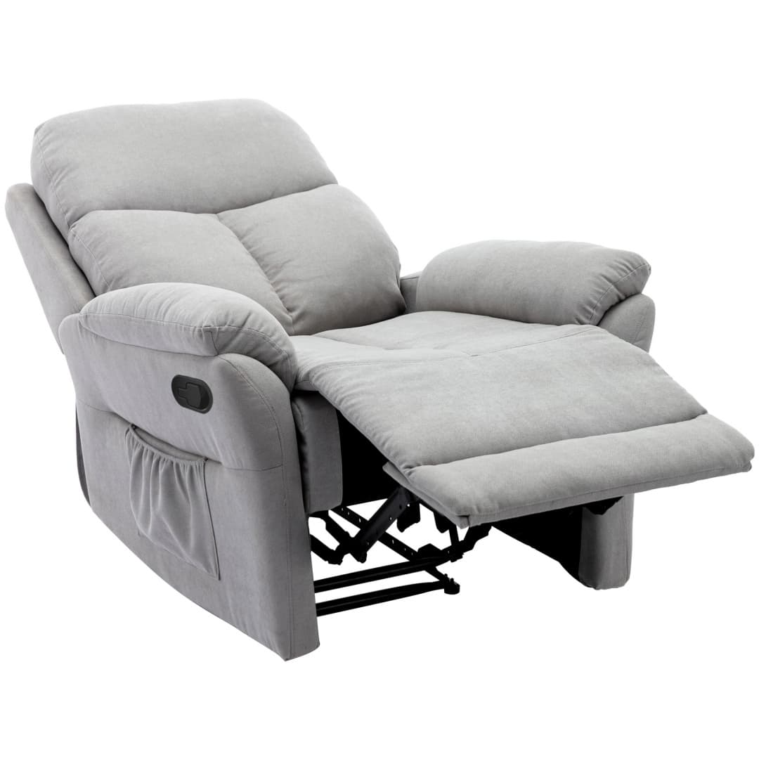 Comfortable Fabric Recliner Armchair with Adjustable Footrest - image 14