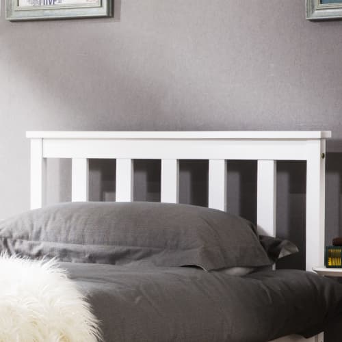 Solid Pine Wood Single Bed in Classic White - image 9