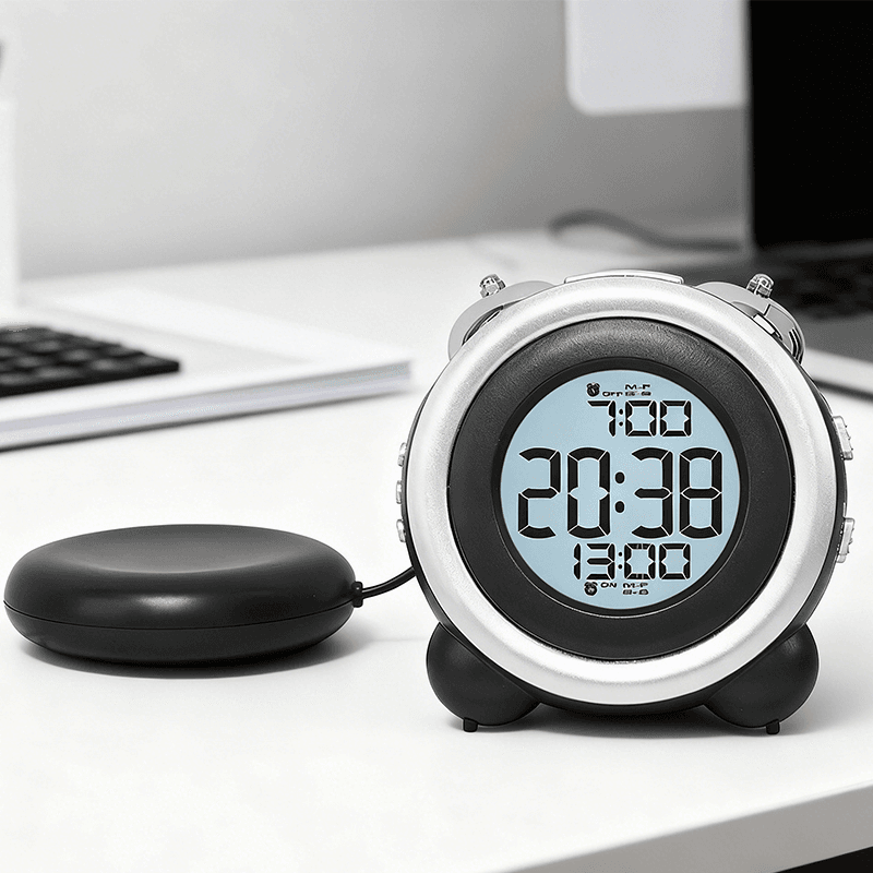 Loud Vibration Alarm Clock with Dual Alarms and Vibrating Disc - Default