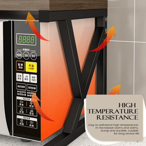 2/3-Tier Adjustable Microwave Oven Rack in Black - image 1