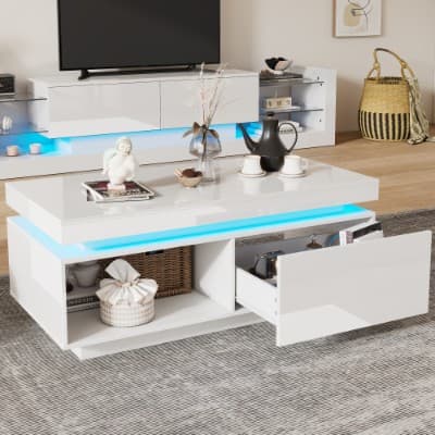 Illuminate Your Space with a High Gloss LED Coffee Table - image 6