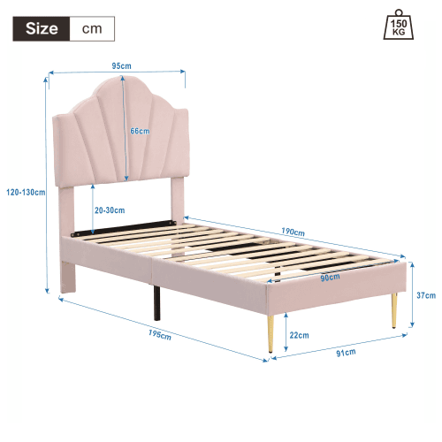 Transform Your Bedroom with this Velvet Shell Single Bed - image 14