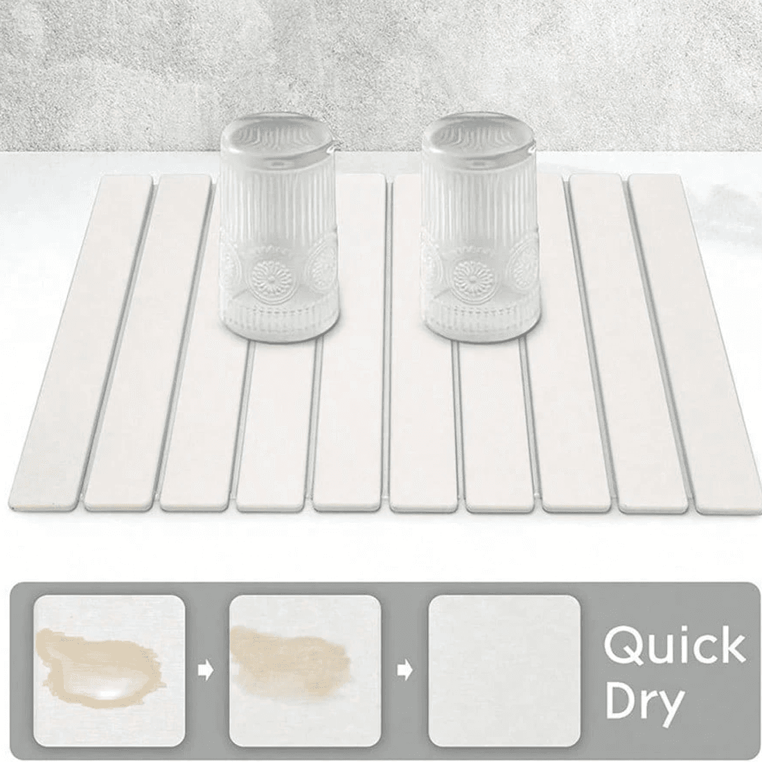 White Foldable Diatomite Drying Mat for Effortless Kitchens - image 9