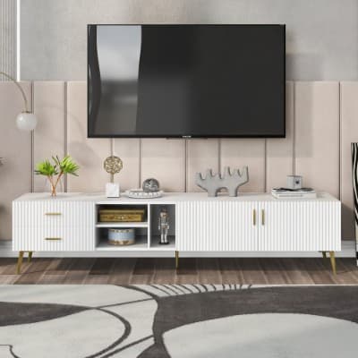 Large White TV Unit for Screens up to 80" (180cm) - image 5