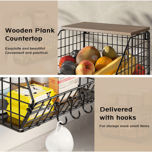 Space-Saving 2-Pack Metal Fruit Baskets for Effortless Storage - image 4