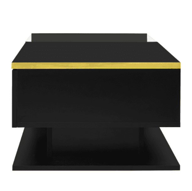 Modern High Gloss Coffee Table with Glass Top and LED Lighting - image 2