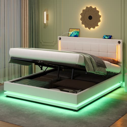 Smart LED Bed with Storage, Lights & USB Charging - image 23