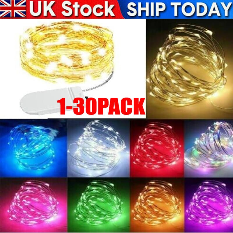 Warm White Battery Fairy Lights on Copper Wire, 5M - image 11