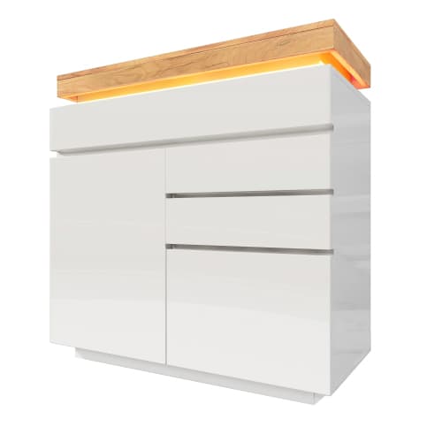 Modern High Gloss Sideboard with App-Controlled LED Lighting