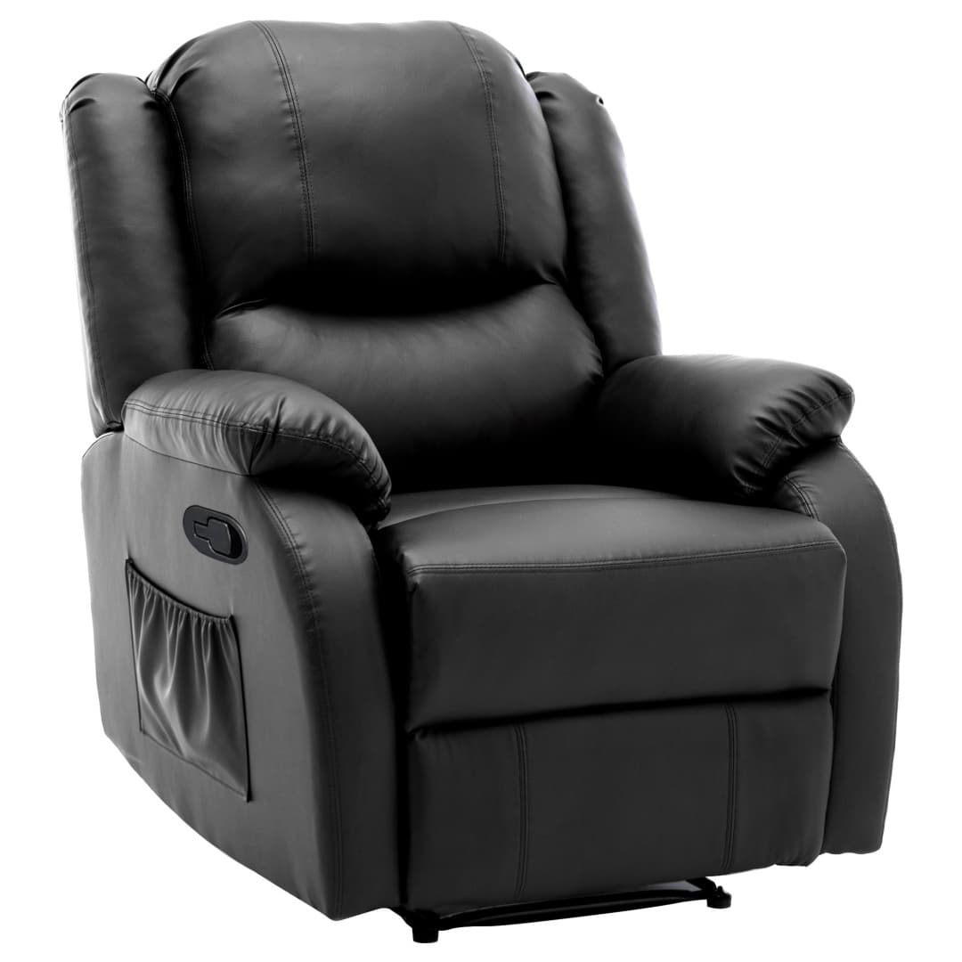 Adjustable Recliner Armchair in Black PU Leather - image 9