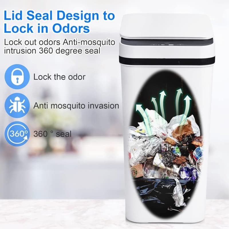 Effortless 12L Smart Sensor Bin for a Fresher Bathroom - image 2