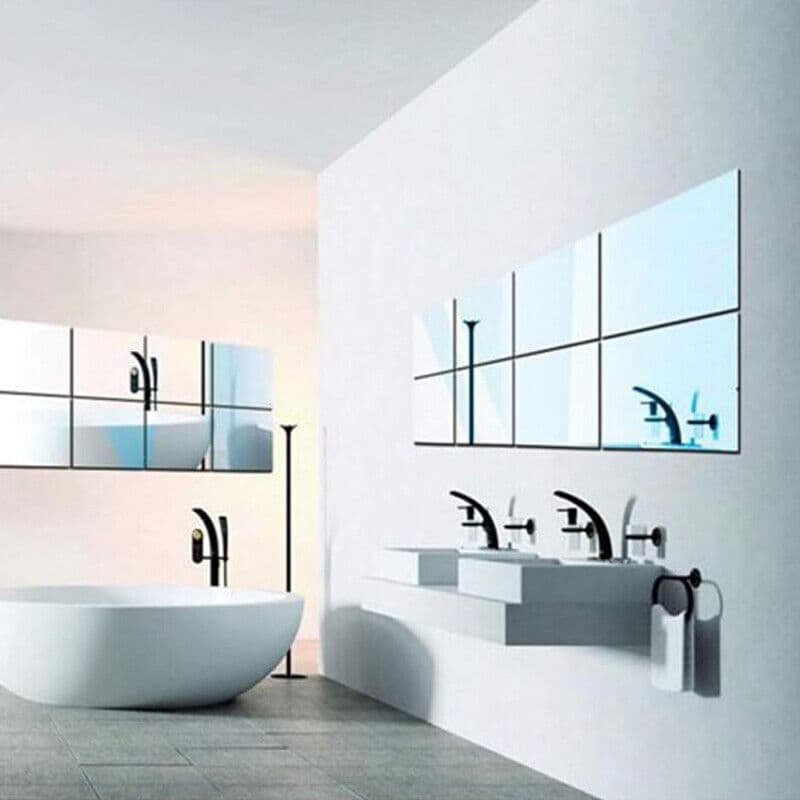40-Piece Peel-and-Stick Acrylic Mirror Tiles, 15x15cm - image 17