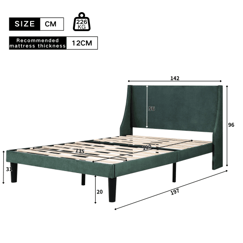 Transform Your Bedroom with this Dark Green Velvet Double Bed - image 11