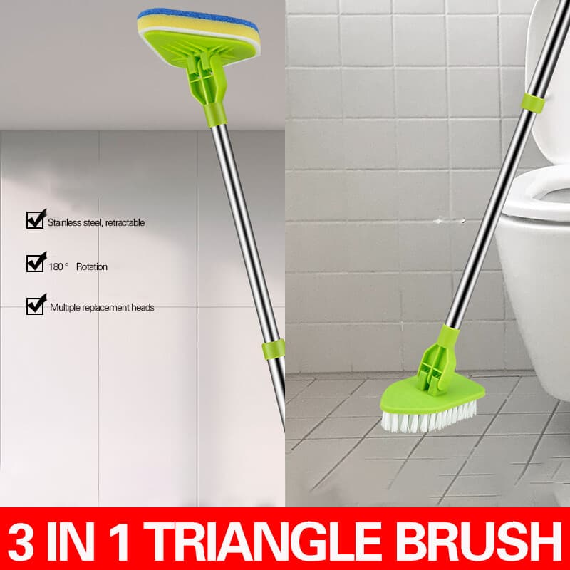3-in-1 Telescopic Bathroom Cleaning Brush with Interchangeable Heads - image 14
