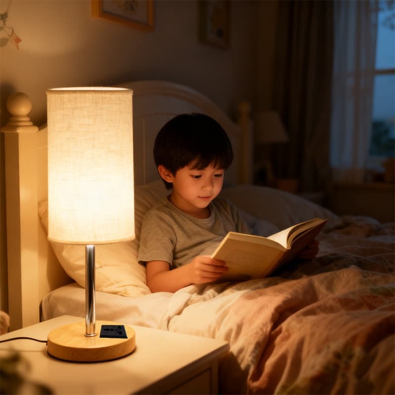 Effortless Lighting: 3-Way Dimmable Bedside Lamp with USB
