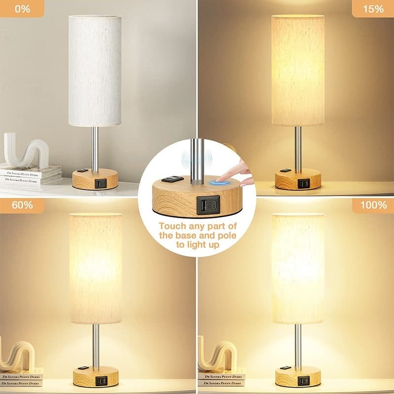 Effortless Lighting: 3-Way Dimmable Bedside Lamp with USB - image 8
