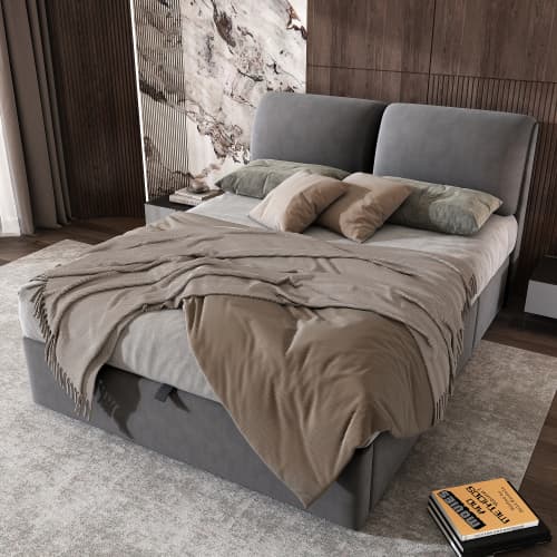Double (4ft6) Upholstered Ottoman Bed with Hydraulic Storage and Drawers - image 2