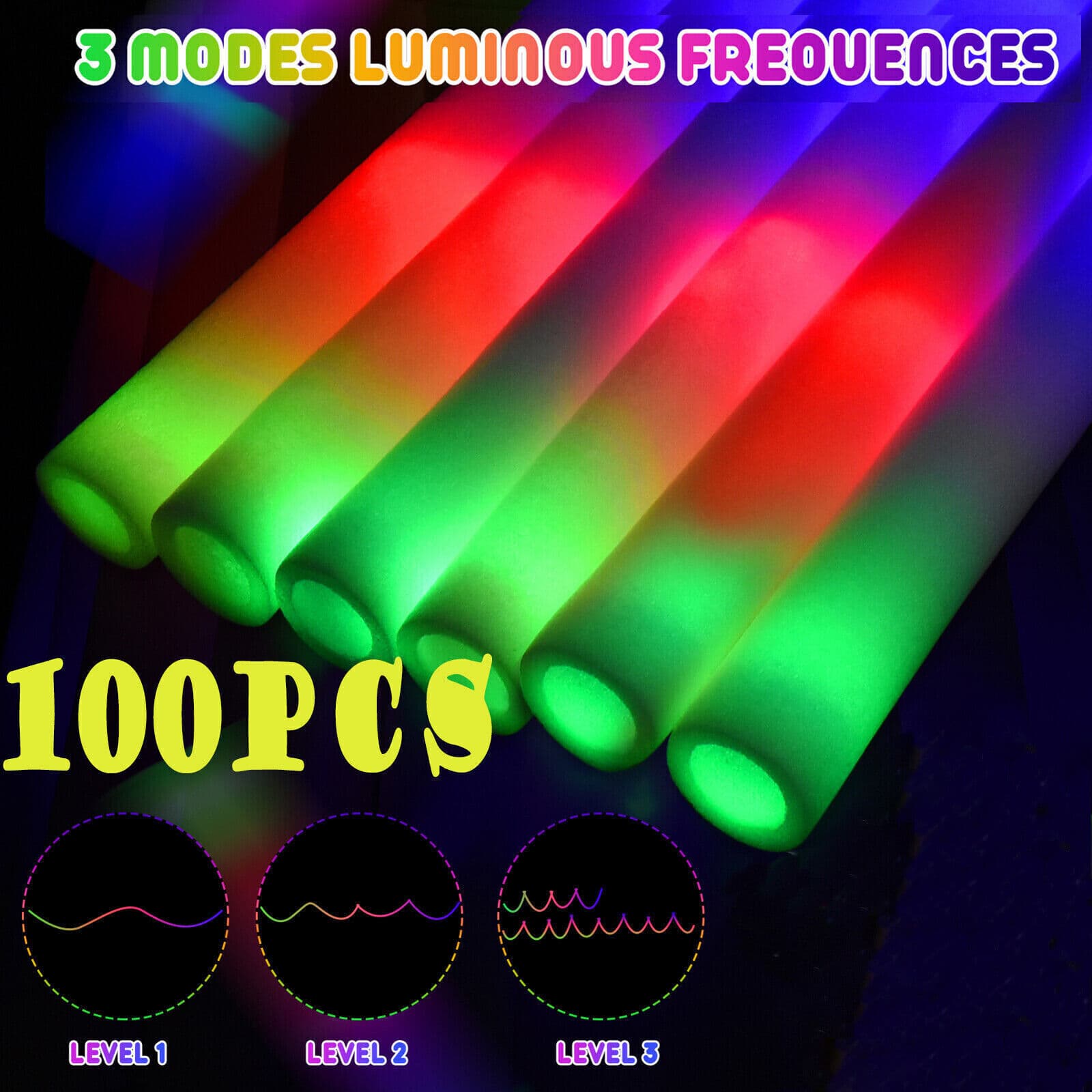 Transform Your Event with 100 Multi-Coloured LED Foam Batons - image 18