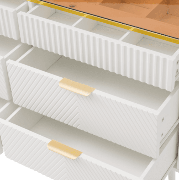 Contemporary White 6-Drawer Sideboard Cabinet - image 8