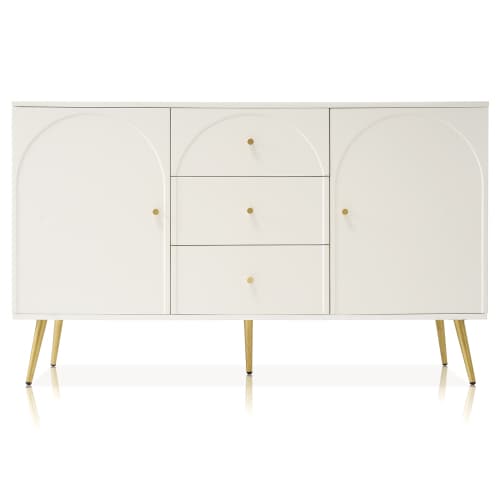 Modern Cream White Sideboard with Arched Drawer Fronts - image 12
