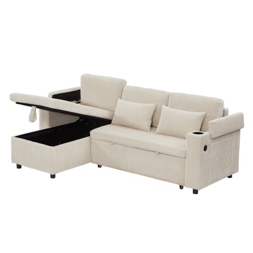 Transform Your Space with this Grey Corduroy Corner Sofa Bed - image 46