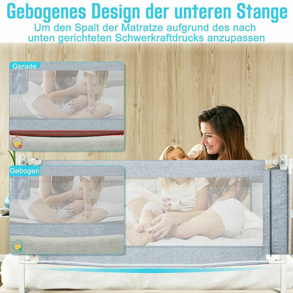 Height-Adjustable 200cm Bed Guard Rail for Toddlers - image 21