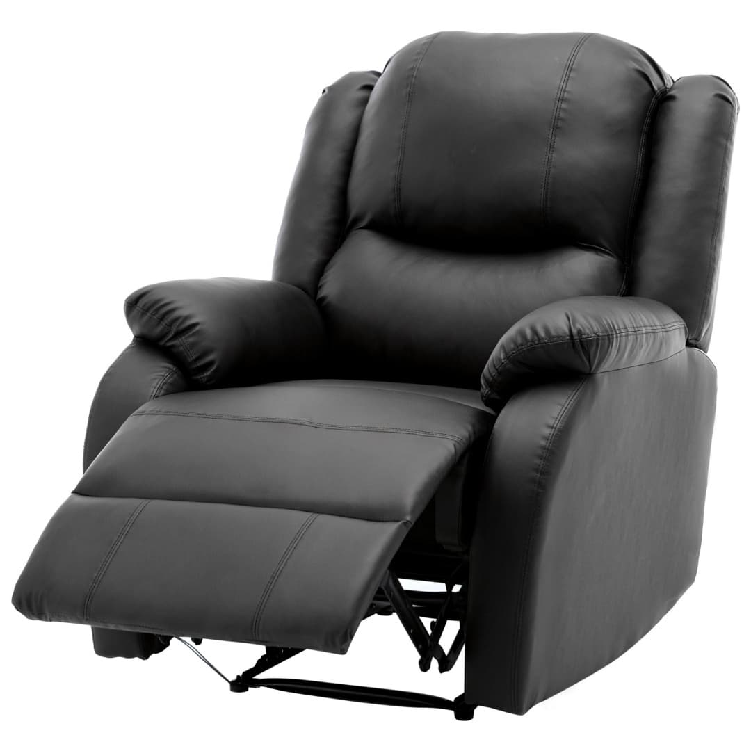 Adjustable Recliner Armchair in Black PU Leather - image 7