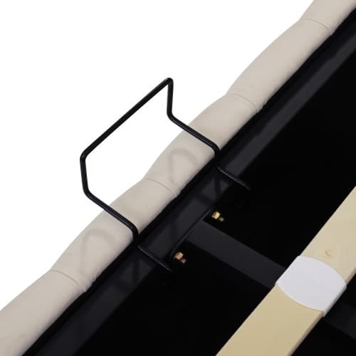 Upholstered King Size Ottoman Bed in Beige Velvet - image 14