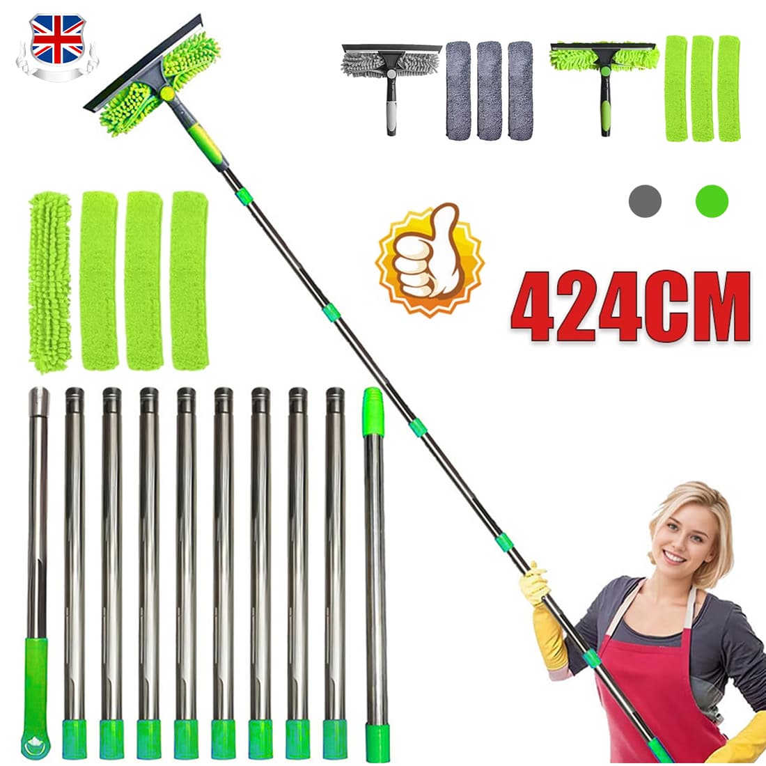 2-in-1 Telescopic Window Cleaning Kit (15ft/4.5m) - image 9