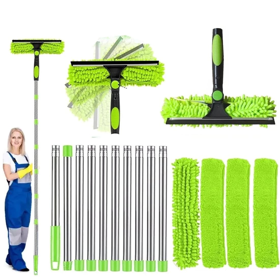 2-in-1 Telescopic Window Cleaning Kit (15ft/4.5m) - image 4