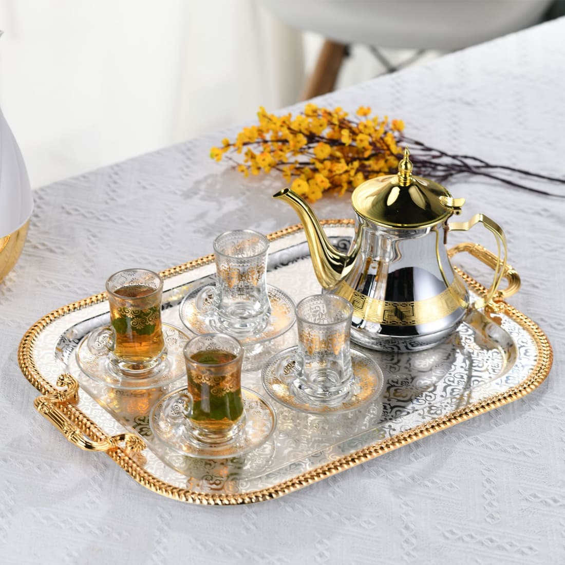 Transform Your Hosting with This Elegant Gold Tray Set - image 2