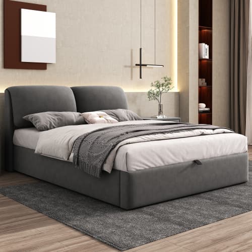 Double (4ft6) Upholstered Ottoman Bed with Hydraulic Storage and Drawers - image 4
